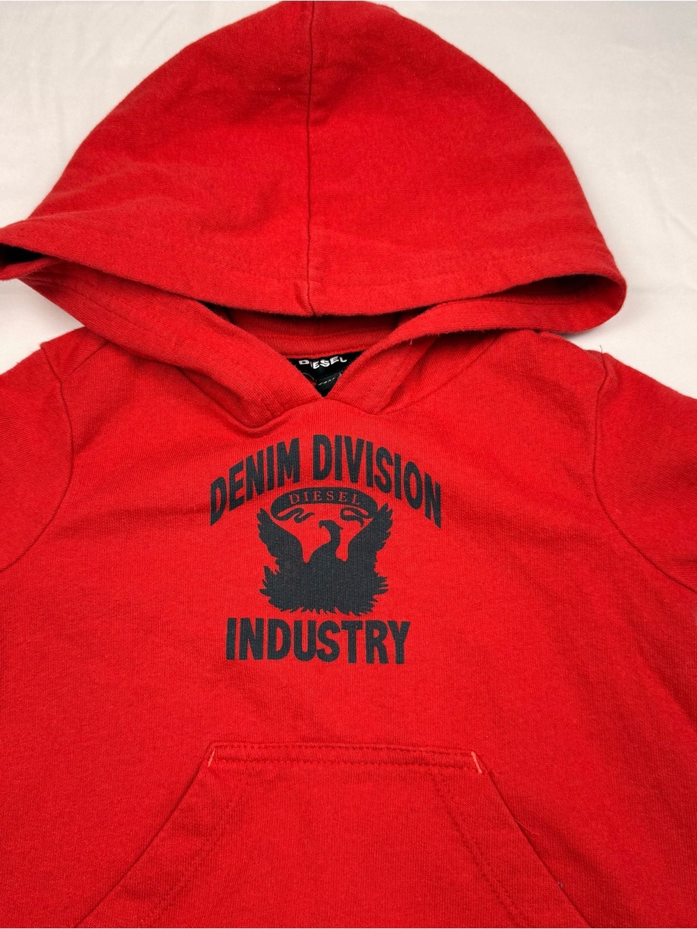✨3 for $15 Diesel Red Hoodie with Navy Graphic - Kids - Picture 2 of 6